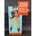 A John Bull Tyres pictorial die-cut easel showcard of a standing John Bull giving the thumbs up,