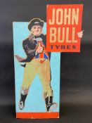 A John Bull Tyres pictorial die-cut easel showcard of a standing John Bull giving the thumbs up,