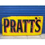 A large Pratts rectangular enamel sign by Imperial Enamel Co, dated December 1922, 72 1/2 x 36".