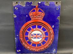An early and rare RAC rectangular enamel sign with central emblem to both sides, British version