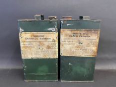 Two gallon can each with original paper labels for Dampney & Co. carriagework varnish.