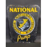 A National Benzole Mixture 'Pump' aluminium advertising sign, 25 1/2 x 30".