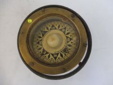 A brass binnacle compass by Lily and Reynolds.