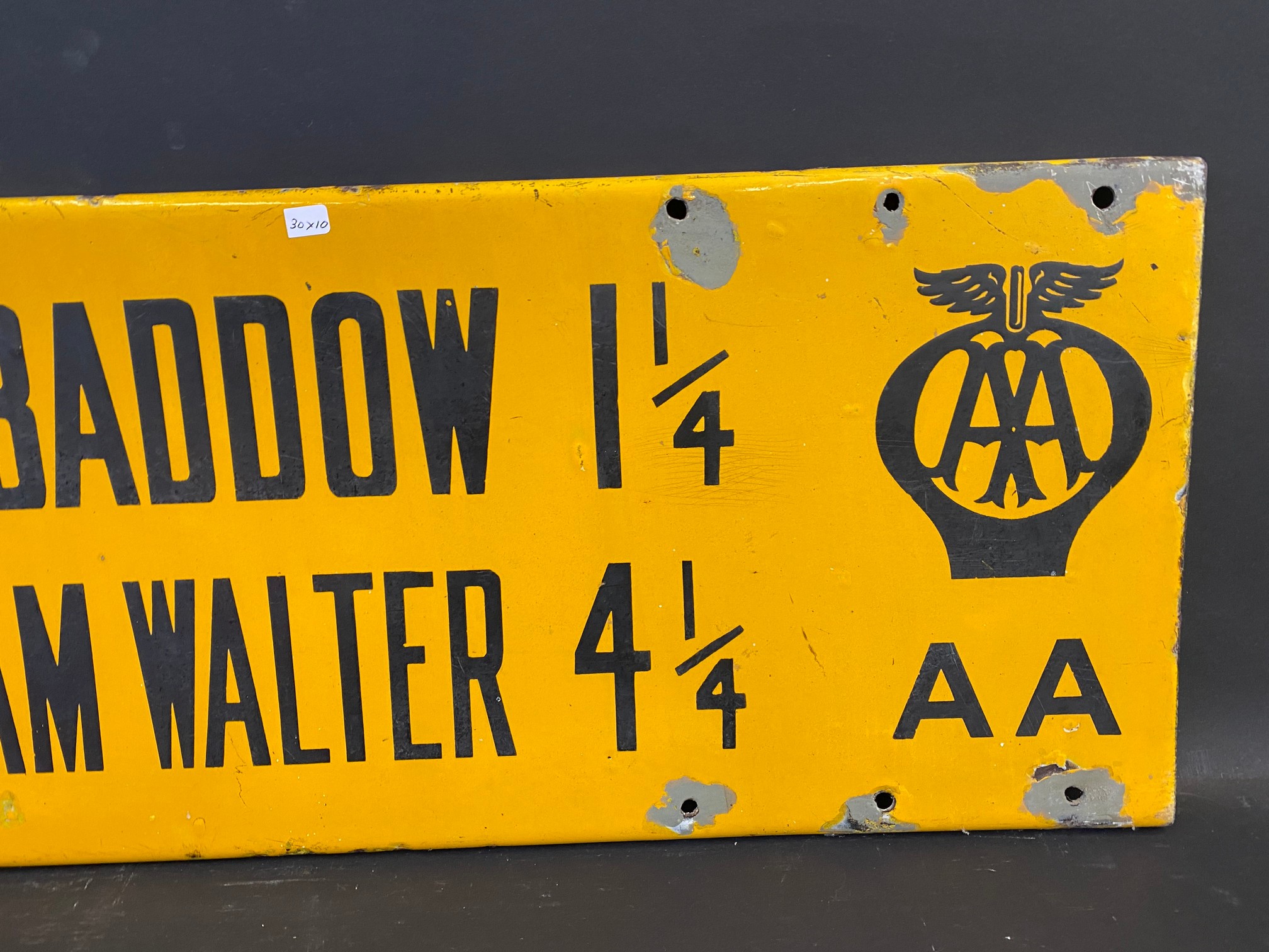 An AA double sided directional double sided enamel road sign by Franco pointing towards Little - Image 6 of 6