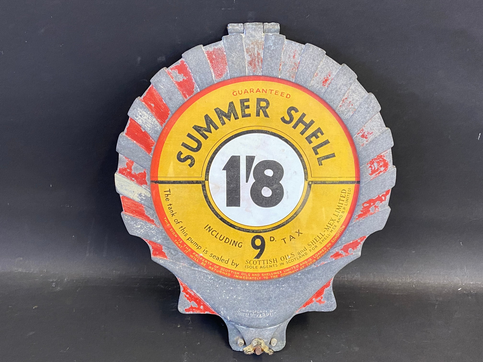 An original and rare Summer Shell petrol pump tag/price holder sign. - Image 3 of 3