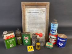 A selection of assorted oil cans including Bow Bells.