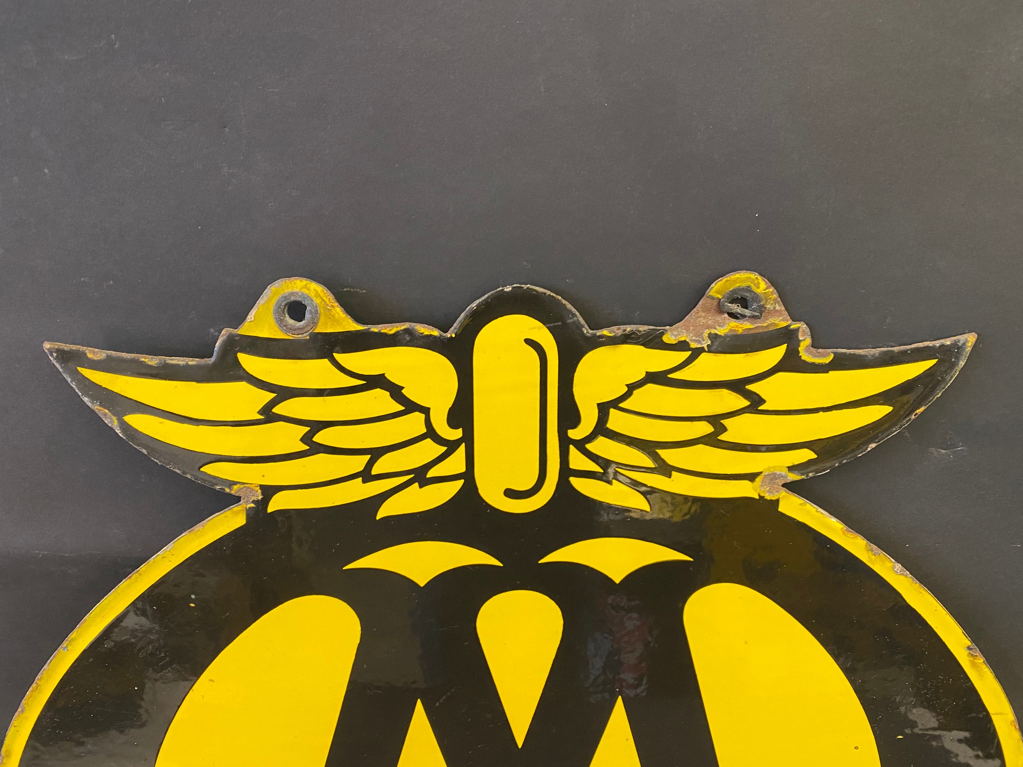 An AA Garage double sided enamel sign by Franco, 22 x 25". - Image 2 of 5