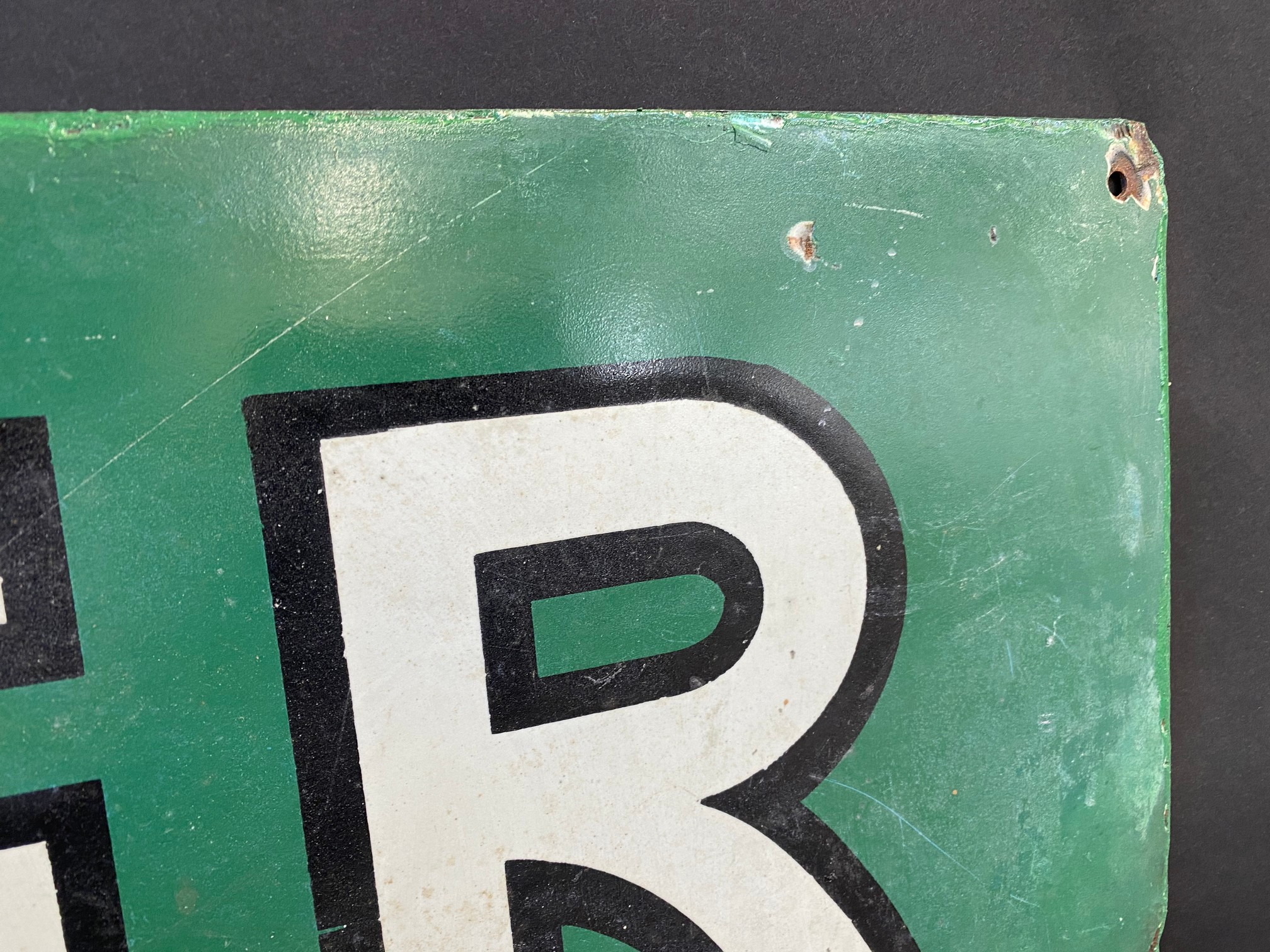 A Power Guaranteed '1'4 Gall' rectangular enamel sign, with some restoration, 40 x 27 1/2". - Image 2 of 5