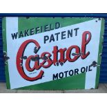 A large Wakefield Castrol Motor Oil rectangular enamel sign with good gloss, 48 x 36".