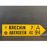 A rare AA and Royal Scottish Automobile Club double sided directional enamel sign by Franco pointing