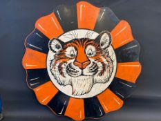 An Esso 'Tiger' hardboard promotional hardboard sign, 36" diameter.