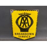 A small AA Breakdown Service enamel sign, 7 x 9".