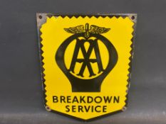 A small AA Breakdown Service enamel sign, 7 x 9".