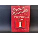 A rarely seen Scottish Automobile and General Insurance Co. Ltd. embossed tin fronted wall hanging