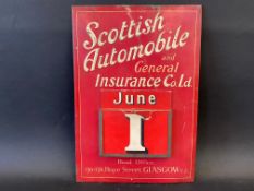 A rarely seen Scottish Automobile and General Insurance Co. Ltd. embossed tin fronted wall hanging