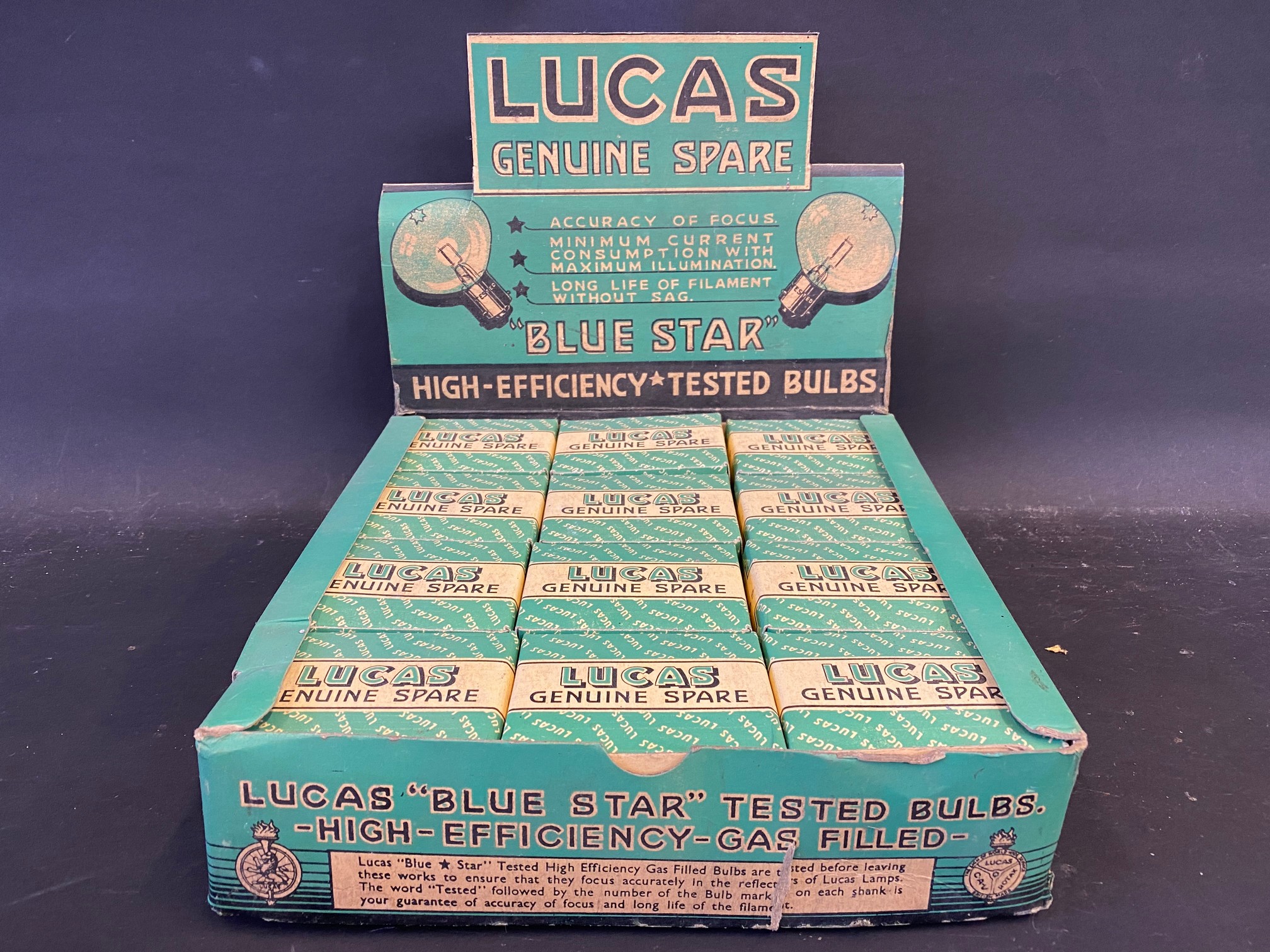 A counter top dispensing box for Lucas 'Blue Star' bulbs. - Image 2 of 5