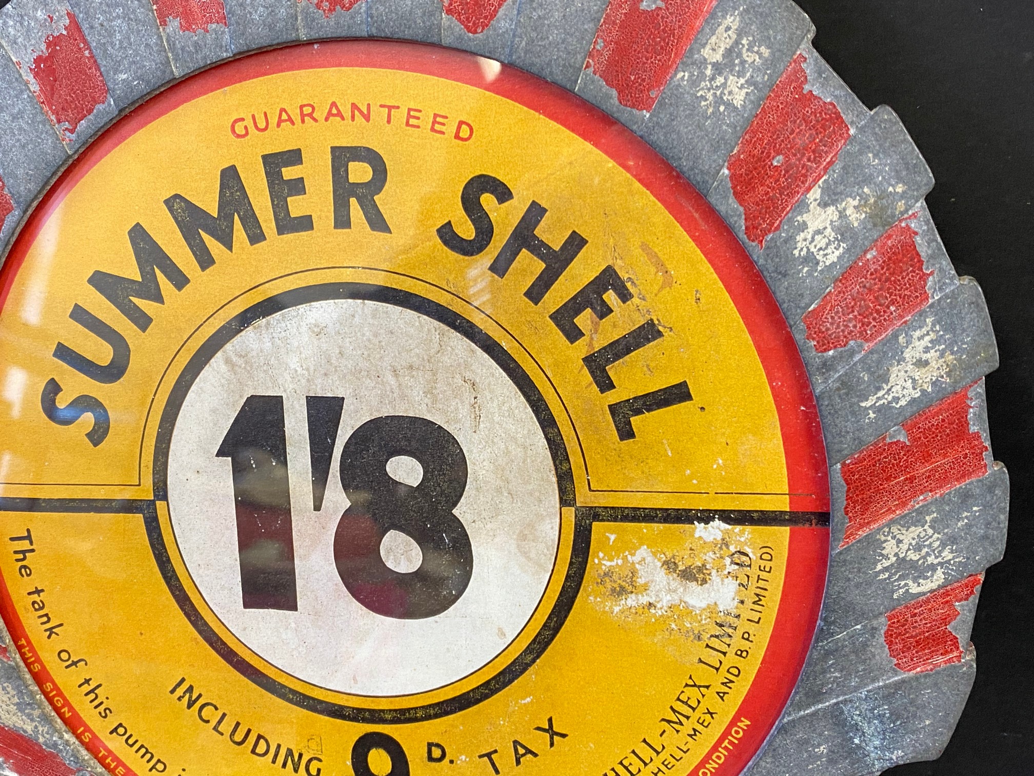 An original and rare Summer Shell petrol pump tag/price holder sign. - Image 2 of 3