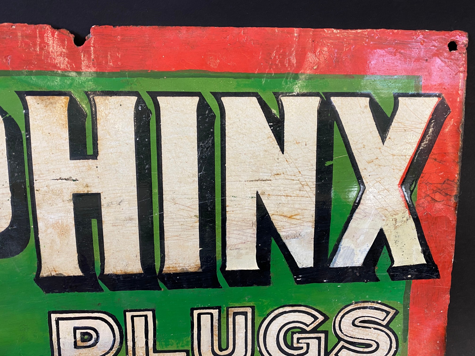 A small Sphinx Plugs rectangular enamel sign, older restoration, 16 x 9". - Image 5 of 6