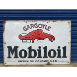 A Belgian Gargoyle Mobiloil rectangular enamel sign, 47 x 31 1/2".