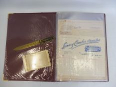 A folio of assorted letterheads and invoices, including Luxury Coaches (Stow) Ltd, Vacuum Oil