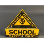 An AA School 'Safety First' enamel sign by Franco, with excellent gloss, 26 x 22".
