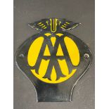 A small AA enamel plaque, in excellent condition, 5 1/2 x 6".