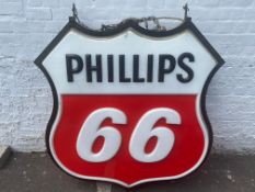 A Phillips 66 double sided lightbox, 50" w x 50" h x 8 1/2" d.