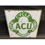 An Auto Cycle Union Repairer double sided enamel sign, 18 x 18".