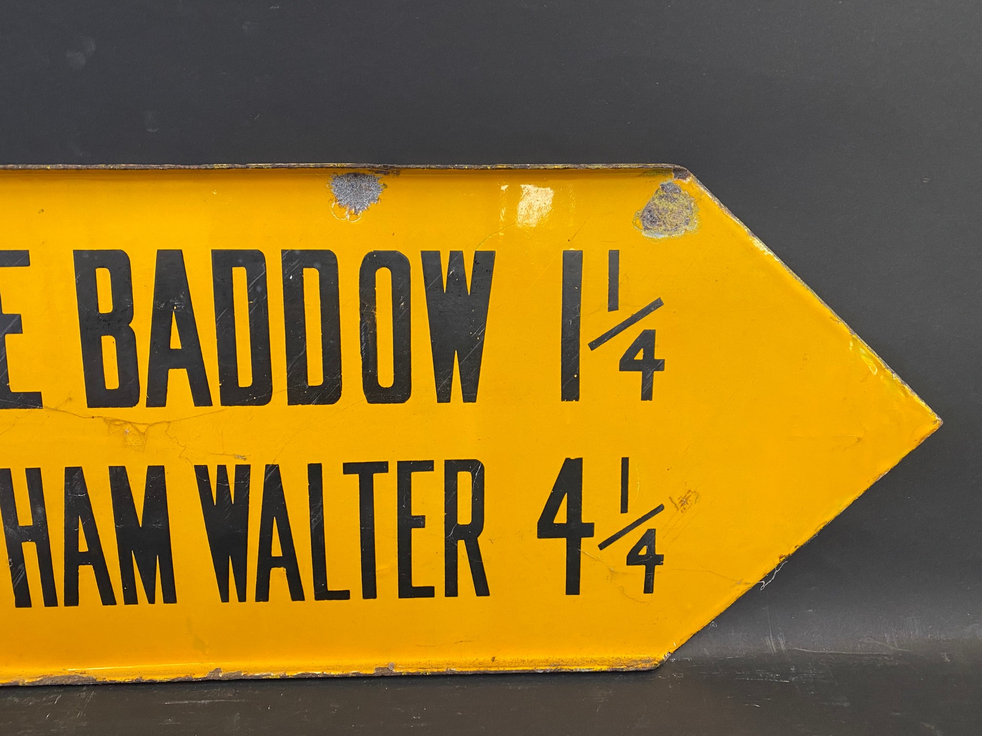 An AA double sided directional double sided enamel road sign by Franco pointing towards Little - Image 3 of 6