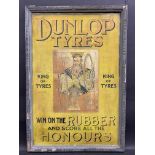 A very rare Dunlop Tyres showcard set within its original moulded Dunlop advertising frame 'King
