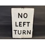 A No Left Turn rectangular road sign, 19 x 27".