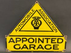 An AA Appointed Garage enamel sign with excellent gloss by Franco Signs, 13 x 11".