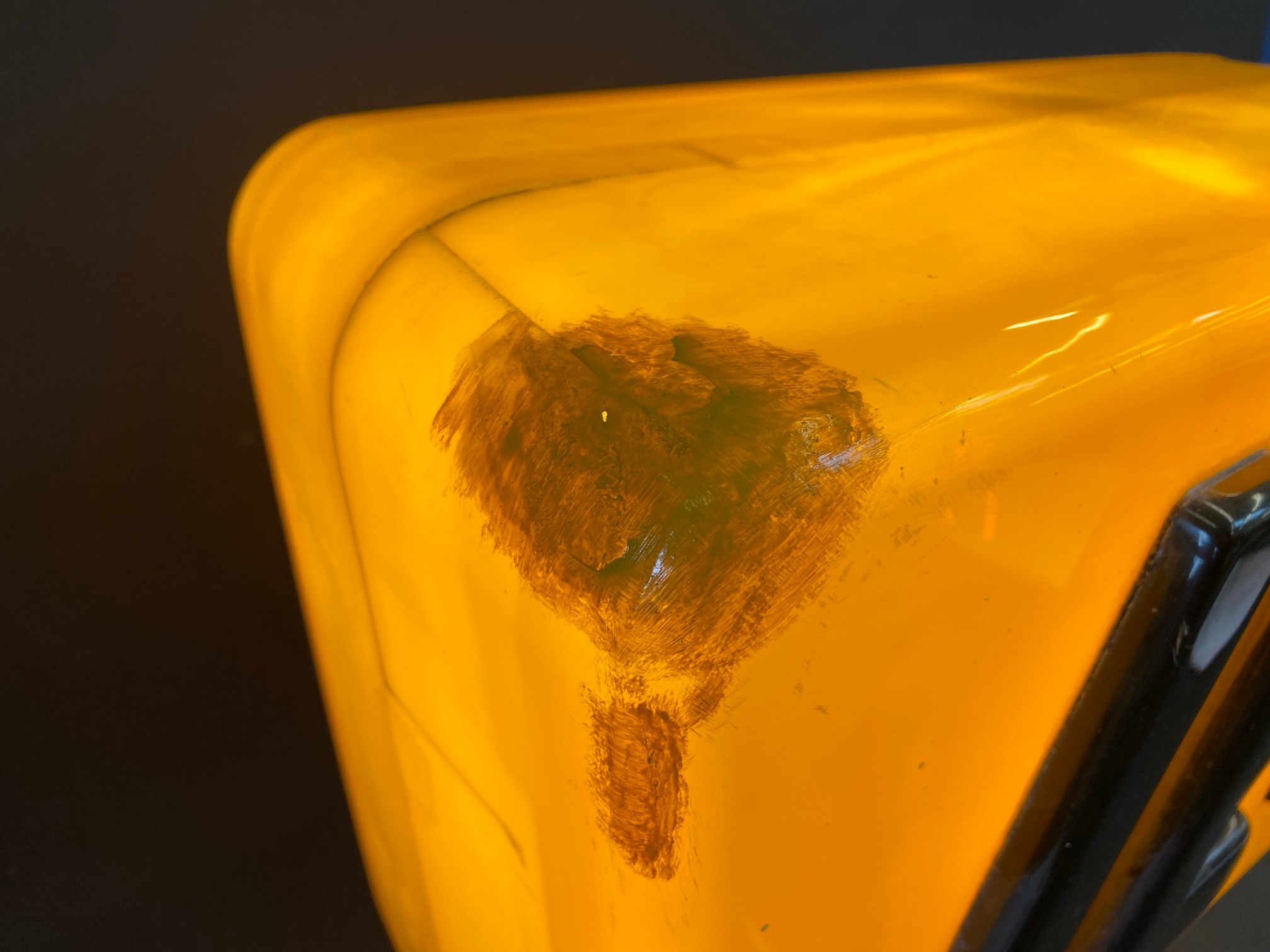 A Jet yellow plastic petrol pump globe, repaired damage. - Image 3 of 7