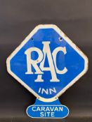 An RAC Inn lozenge shaped double sided enamel sign by Bruton of Palmers Green with double sided