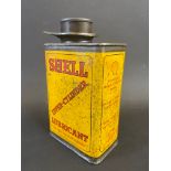 A Shell upper cylinder lubricant rectangular tin, in good condition.