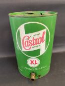 A Wakefield Castrol Motor Oil XL grade five gallon drum with dispensing tap, in good condition.