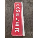 A very large American Rambler two piece enamel sign with holes in each letter for illumination,