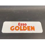 An Esso Golden glass petrol pump brand insert, 12 1/2 x 4".