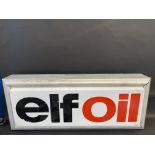 An ELF Oil illuminated sign, by repute not working, 40 x 16 x 7".