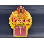 A Hercules bicycle pictorial cardboard calendar showcard, 12 x 16".