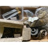 A selection of vaious parts including magneto/water pump drives, valve guides, valve springs.