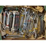 A quantity of mostly open ended spanners including Bristol.