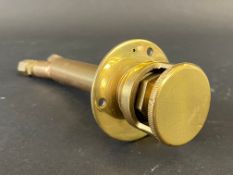 A polished brass Ki-gass type dash mounted plunger.