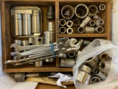 A quantity of socket sets in tins including Britool, Gordon and Gedore.