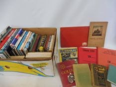 A large box of assorted motoring books including Ferrari by Hans Tanner and Doug Nye, Sixth Edition,