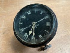 A North & Sons Watford black faced eight day car clock.