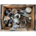 A box of assorted gauges.