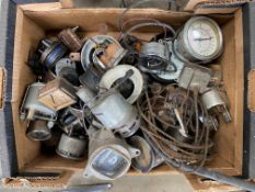 A box of assorted gauges.