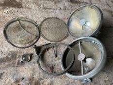 A pair of Lucas headlamps to suit Lagonda 3 litre, for restoration with one spare lens.