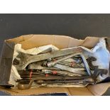 A small box of larger spanners.